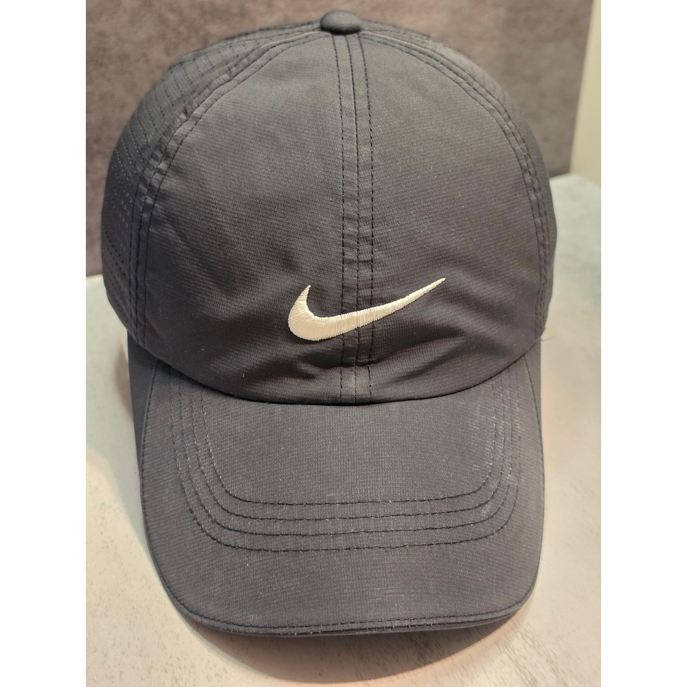 Nike Dri-FIT Featherlight Running Hat Anthracite Gray Adjustable Cap